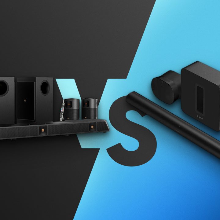 Graphic art for the Sonos Atmos vs. Nakamichi Dragon.