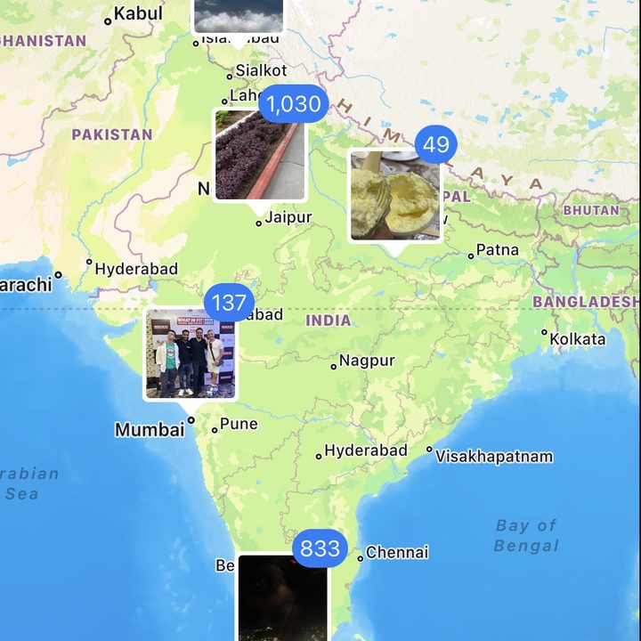 Marked on map on Photos on iPhone.