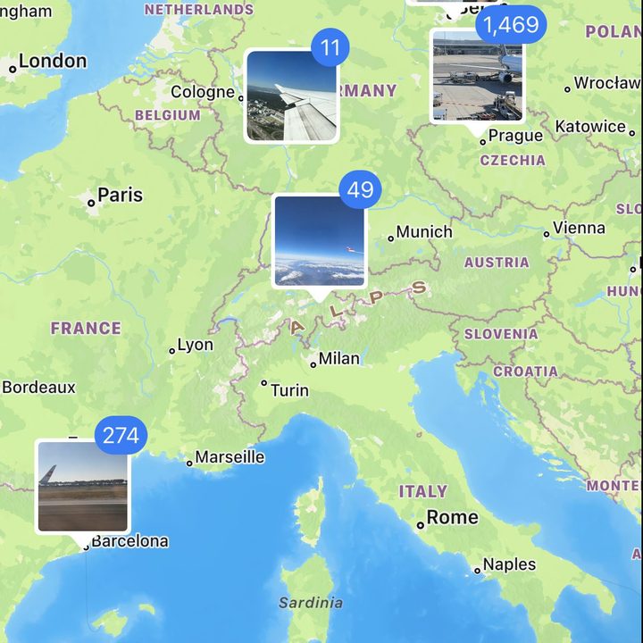 Marked on map on Photos on iPhone.