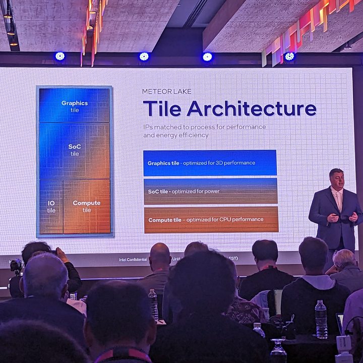 The Intel Meteor Lake tile architecture showcased at the Intel Tech Tour in Malaysia.