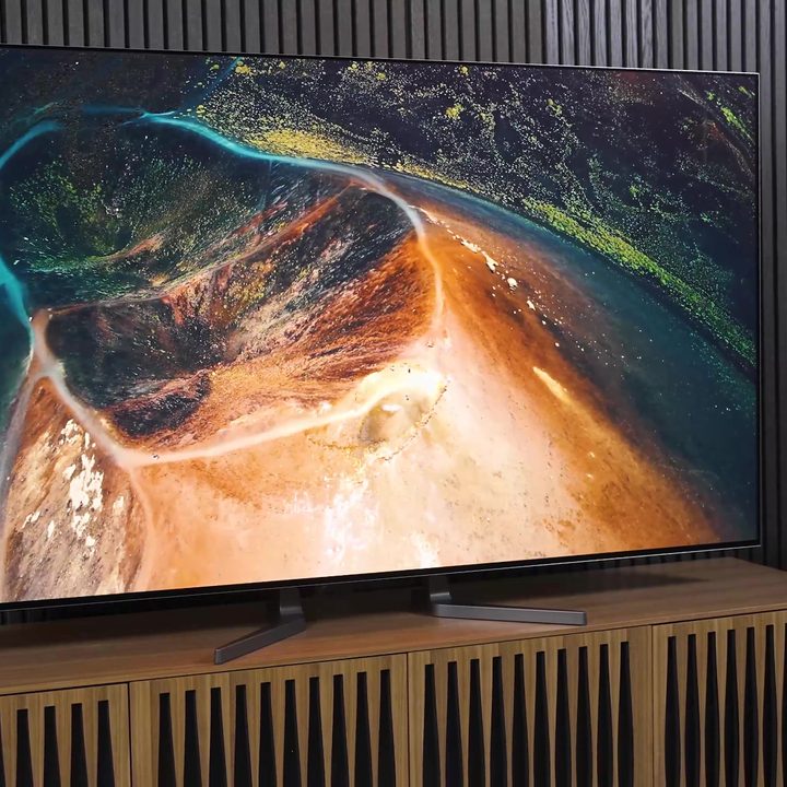 An aerial landscape view on an LG M3 Wireless OLED.