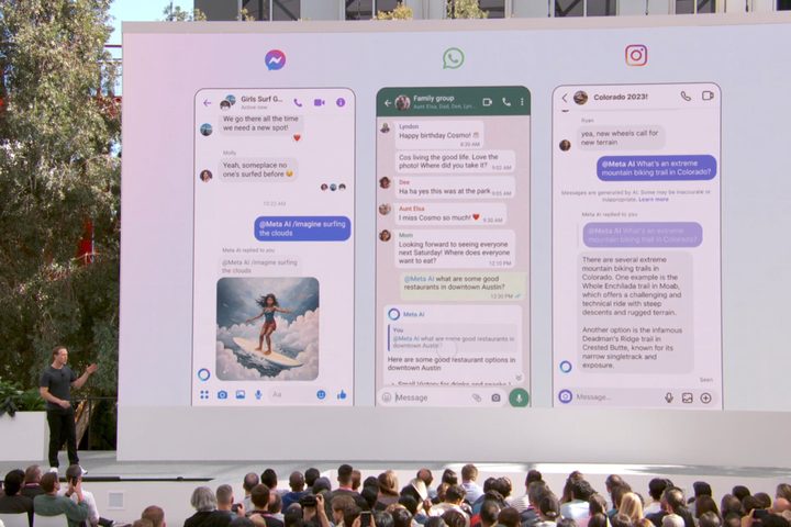 Meta AI can generate images within a chat in about five seconds.