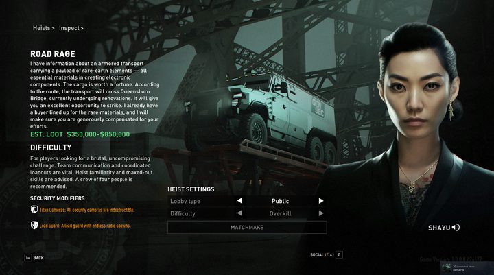 A briefing of a heist for Payday 3.