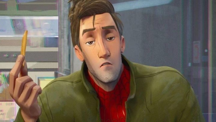 Peter B. Parker looking sleepy in the film Spider-Man: Into the Spider-Verse.