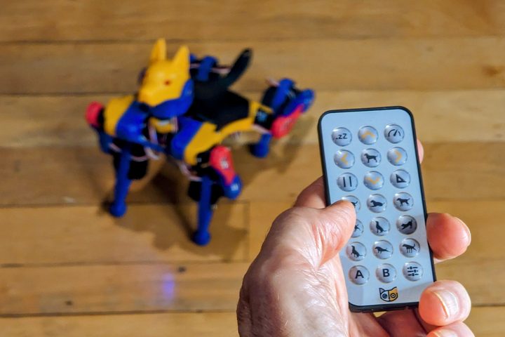 Petoi includes a remote control for quick and easy commands.