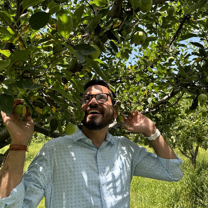 Prakhar Khanna in Kashmir greenery.
