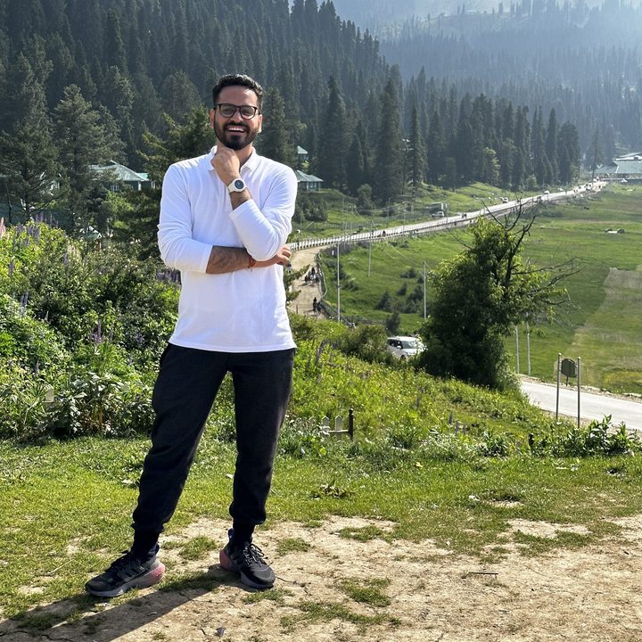 Prakhar Khanna in Kashmir greenery.