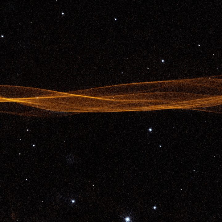 The Cygnus Loop nebula forms a bubble-like shape that is about 120 light-years in diameter.