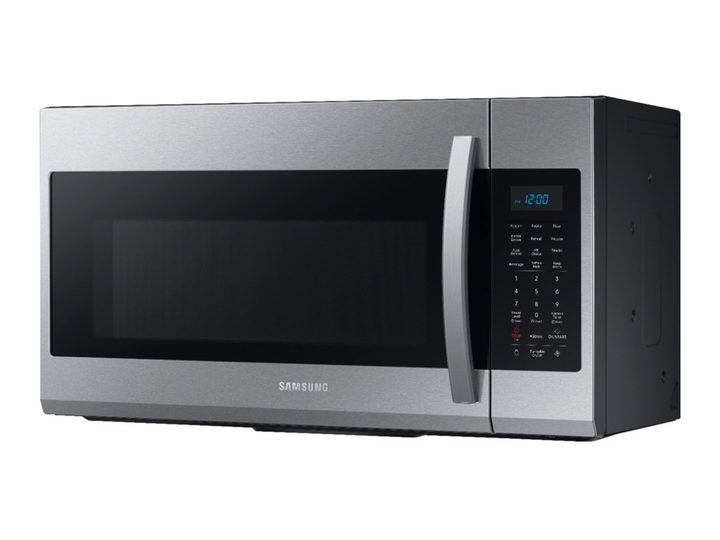 The Samsung 1.9 cu. ft. over-the-range microwave against a white background.