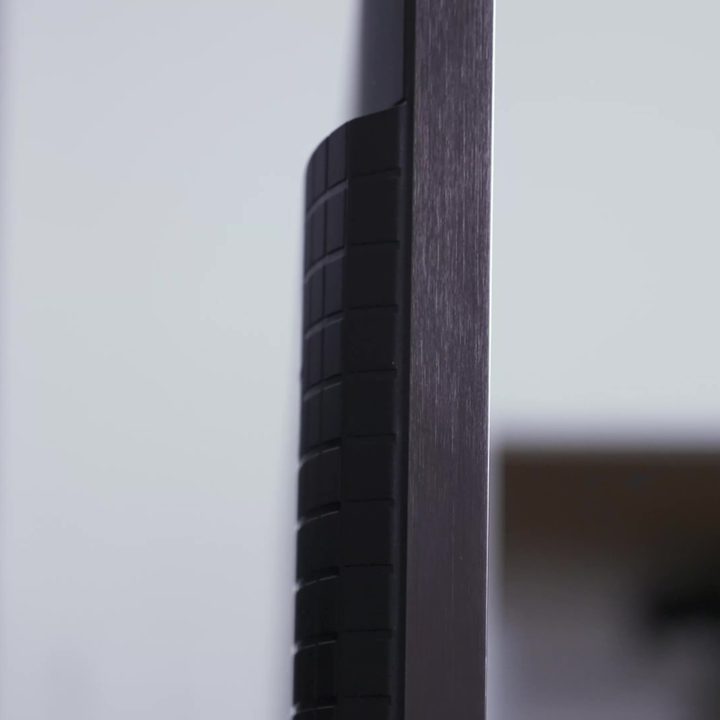 Profile view of the thickness of a Sony X95L mini-LED TV.