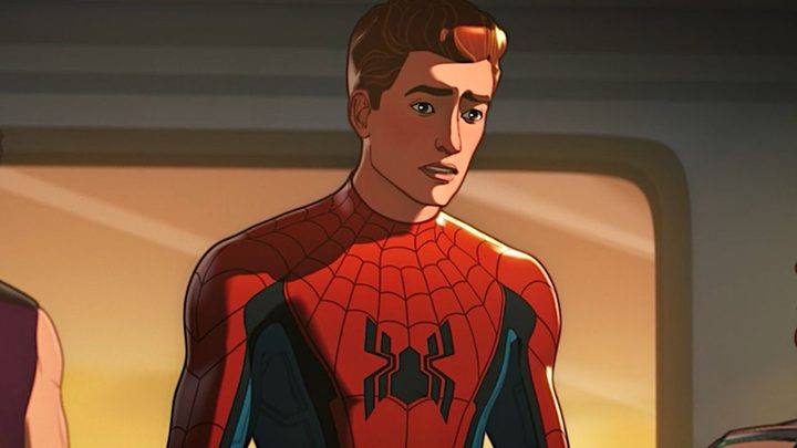 Peter Parker looking concerned in the show What If...?