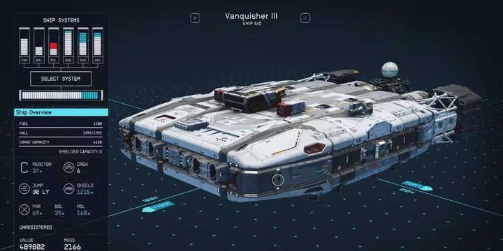 The vanquisher ship in Starfield.