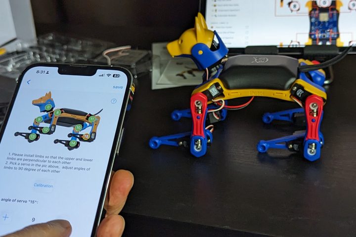 The Petoi mobile app's calibration controls helped me discover and fix mistakes.