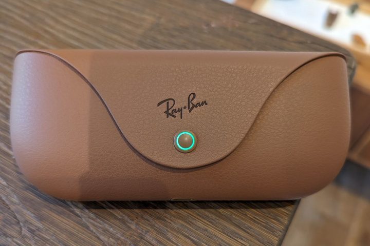 The Ray-Ban Meta smart glasses come with a charging case.