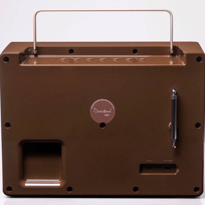 Tivoli Audio SongBook Max in cream/brown.