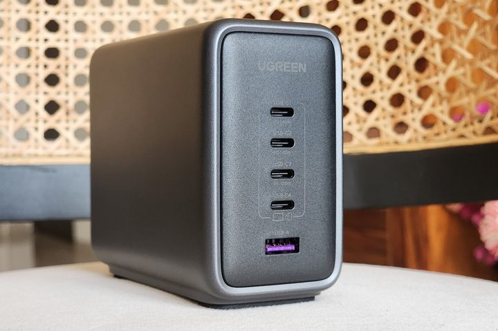 Ugreen 300W GaN fast charger with four USB-C and one USB-A port.