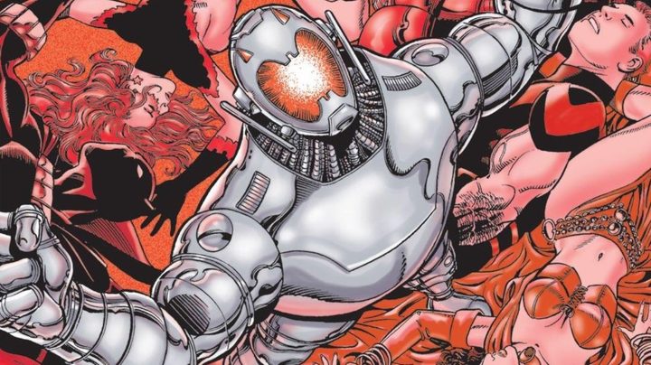 Ultron standing over dead Avengers