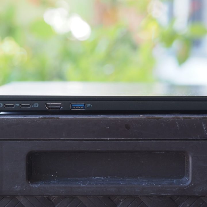 Acer Swift Edge 16 left side view showing ports.