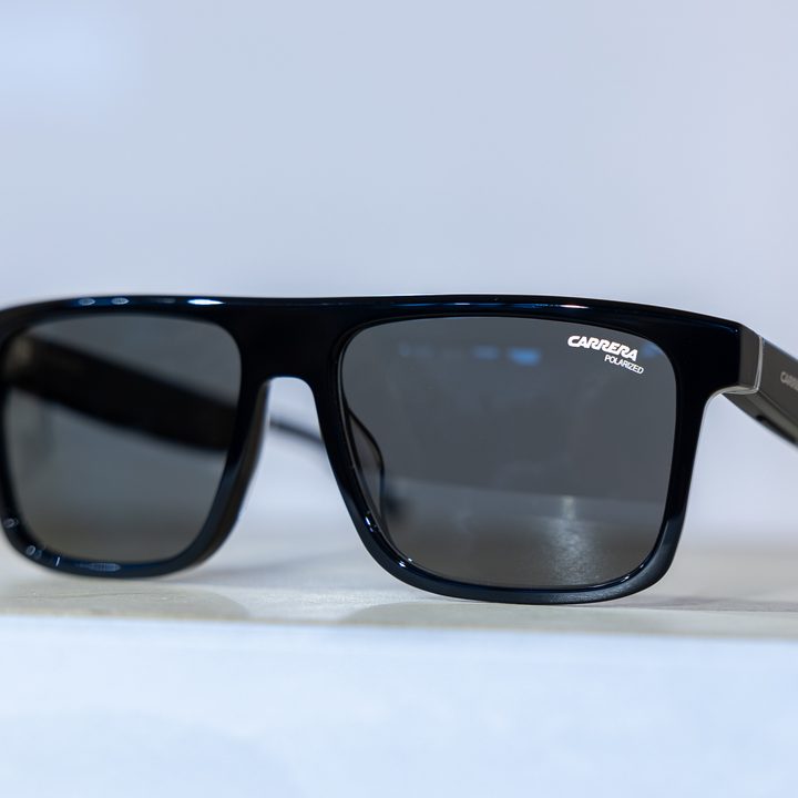 Sunglasses version of the Amazon Echo Frames on display at the 2023 Amazon fall devices event.