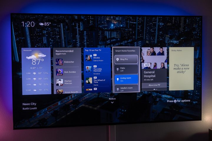 Large widgets on the Amazon Fire TV Ambient Experience.