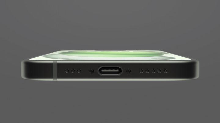 USB-C port on the iPhone 15.