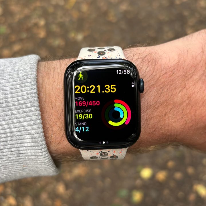 Post-walk fitness data on the Apple Watch Series 9.