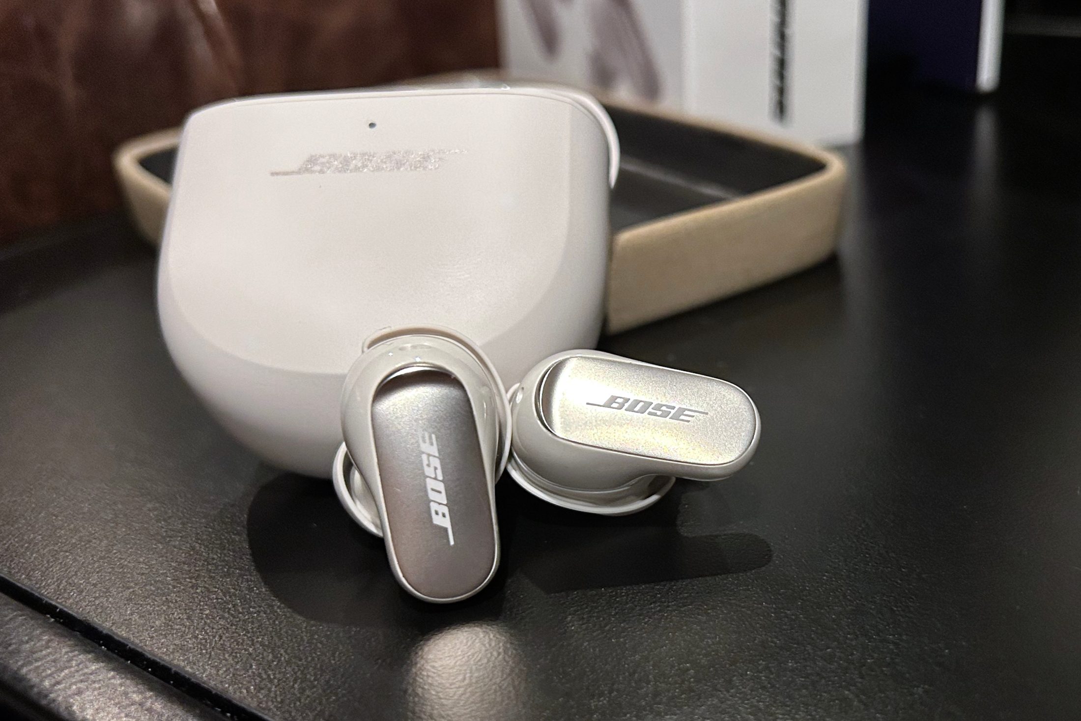 Bose QuietComfort Ultra Earbuds in white.