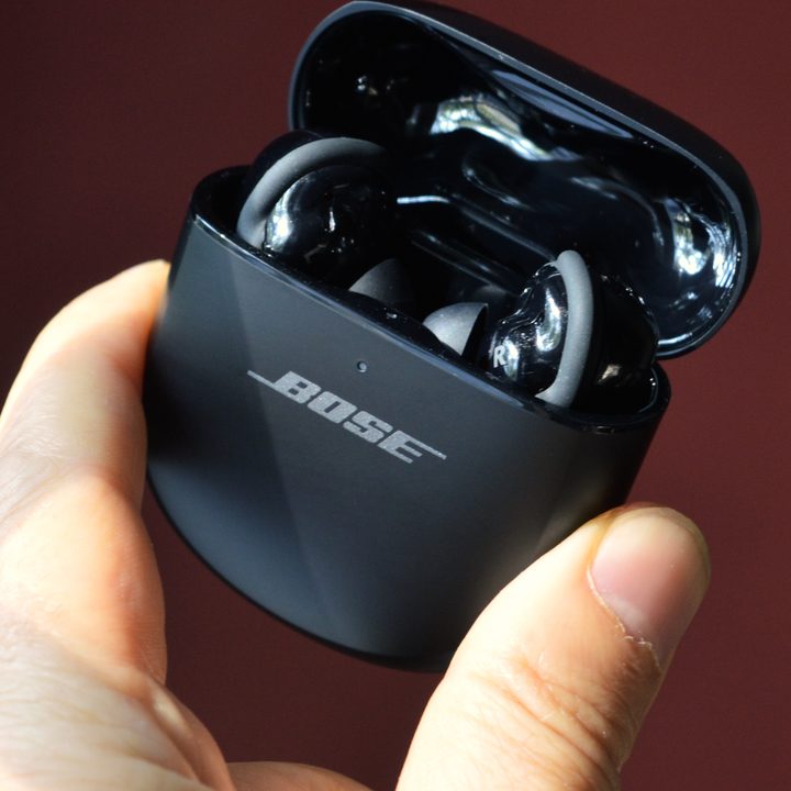 Bose QuietComfort Ultra Earbuds in charging case.