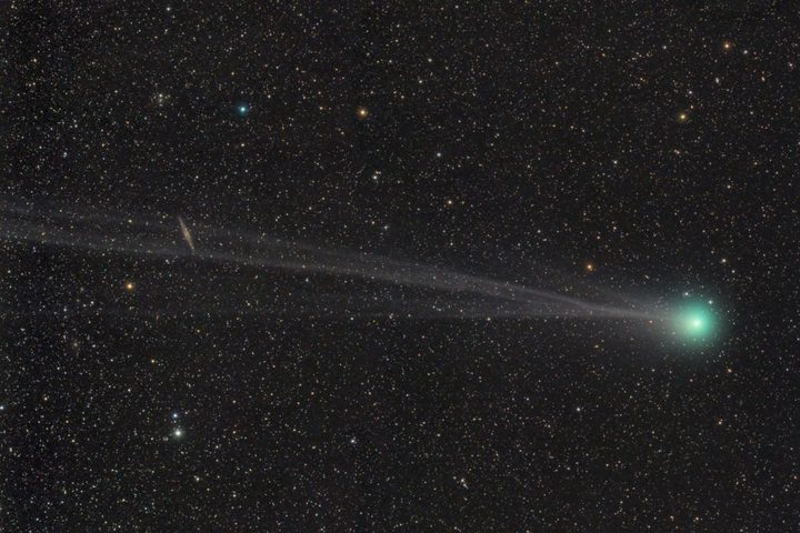 The comet Lovejoy, photographed in 2015, leaves a trail of water vapor.