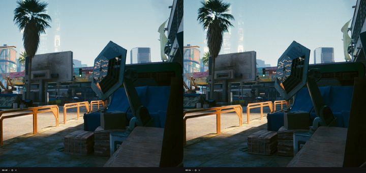 A hexagon showing a reflection in Cyberpunk 2077.