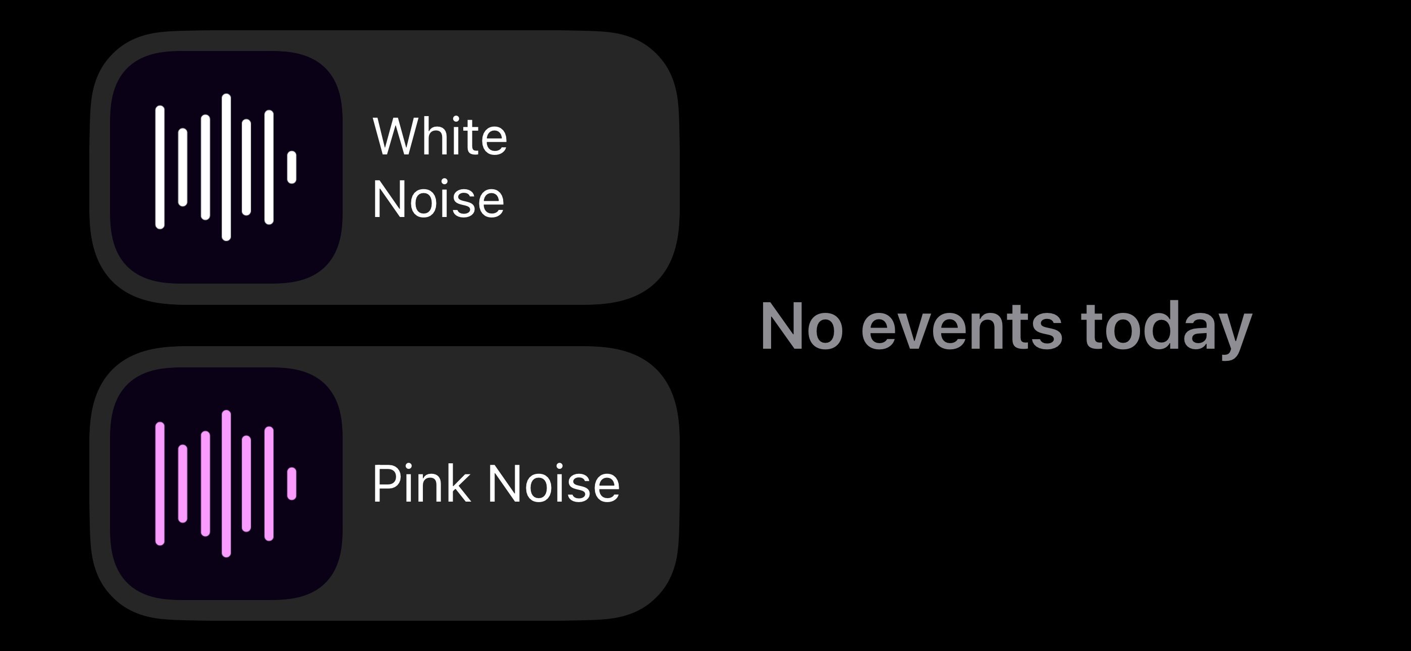 Dark Noise app showing on iOS 17 StandBy.