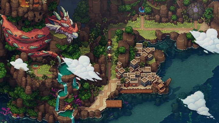 Island with dragon wrapped around mountain