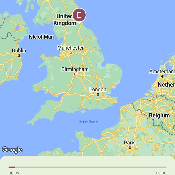 Ringing a device on Find My Device.