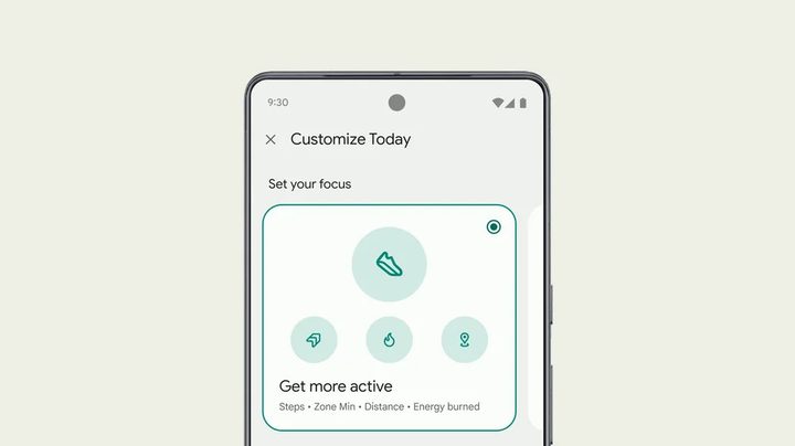 Fitbit app customize today screen.