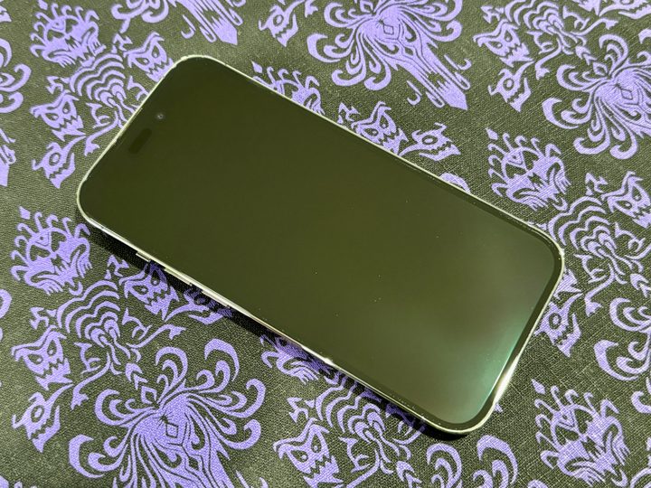 Christine's iPhone 14 Pro display after taking off a screen protector.