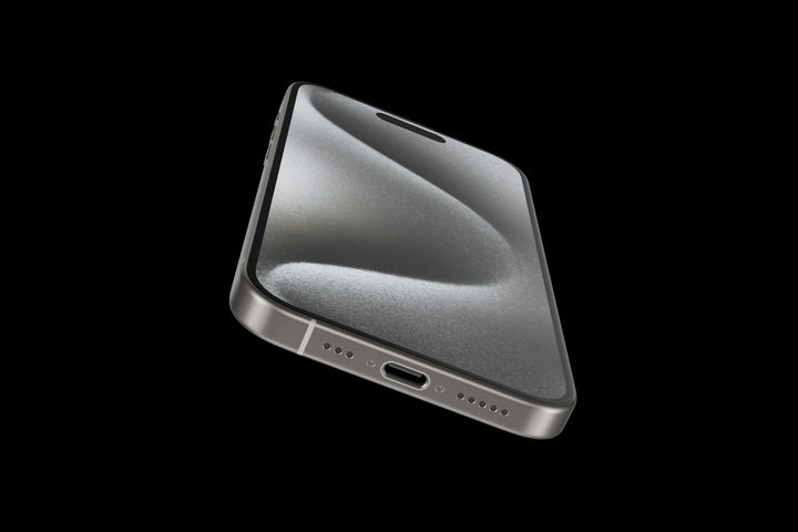 iPhone 15 Pro USB-C charging port.