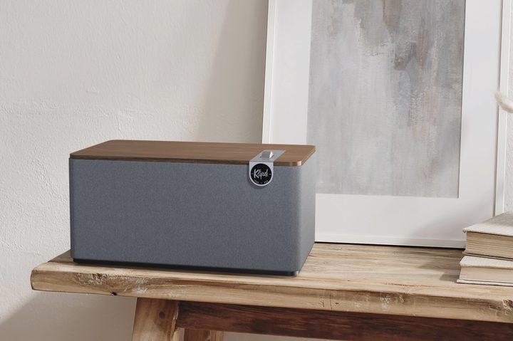 Klipsch The Three Plus tabletop wireless speaker.