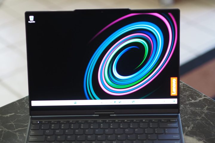 Lenovo ThinkBook Plus Gen 4 front view showing OLED display.