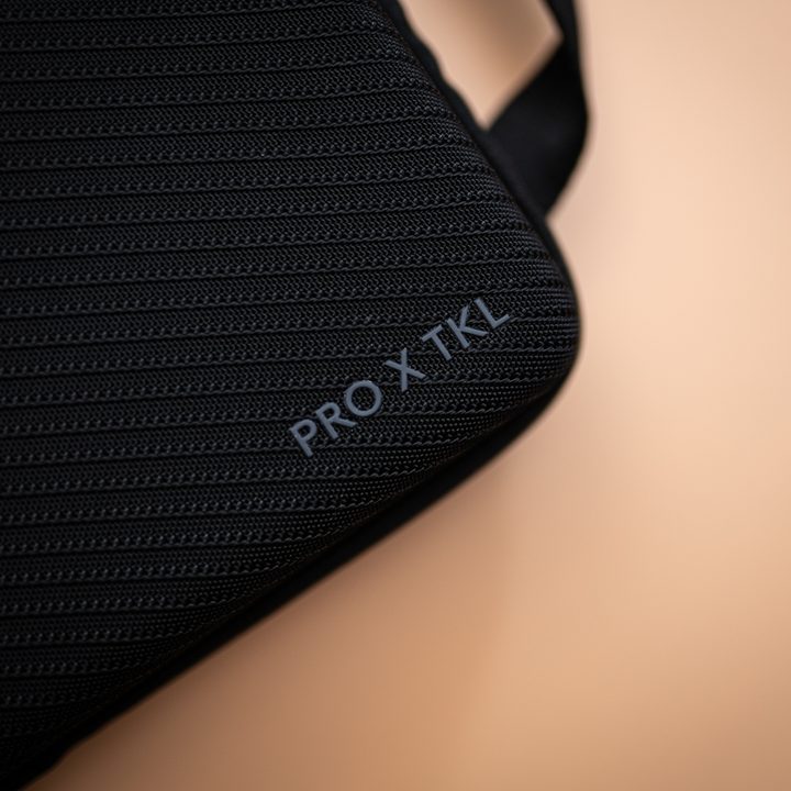 Logo on the Logitech Pro X TKL gaming keyboard case.