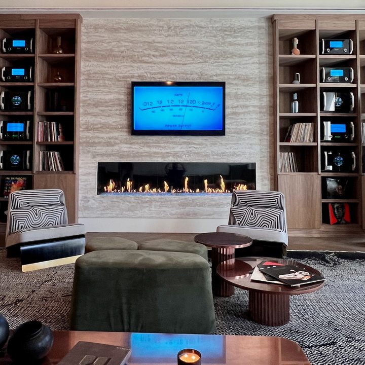 The main reference listening room of the McIntosh Group House of Sound townhouse.