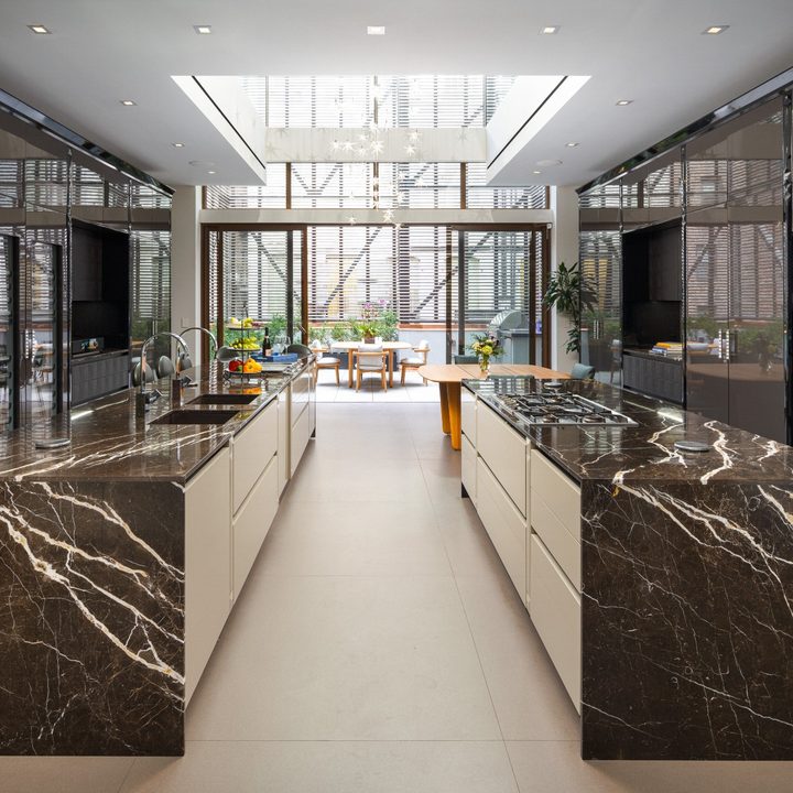 The kitchen at the McIntosh Group House of Sound townhouse.