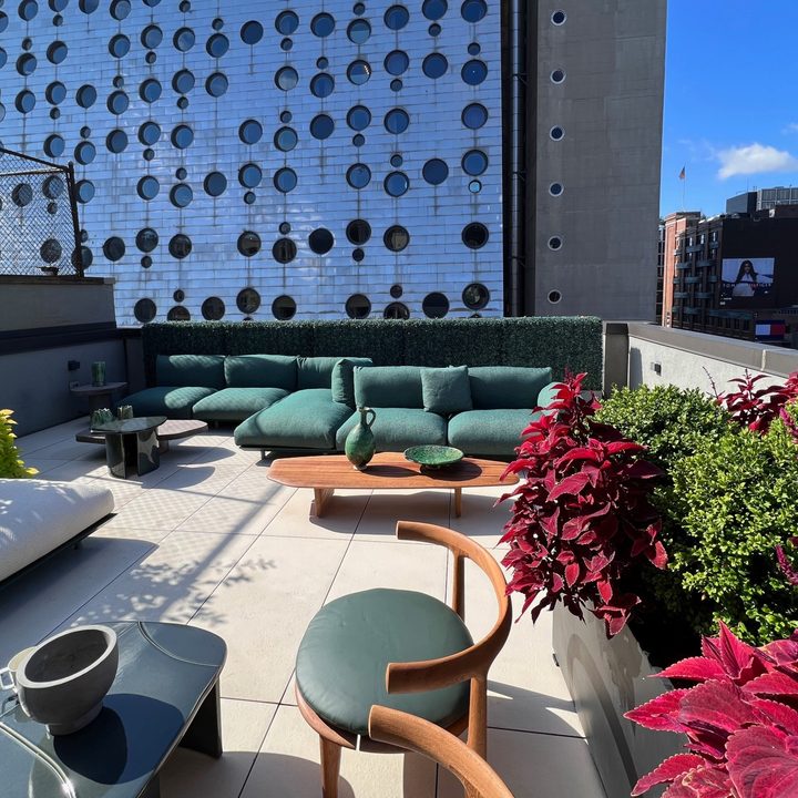 The rooftop space at the McIntosh Group House of Sound townhouse.