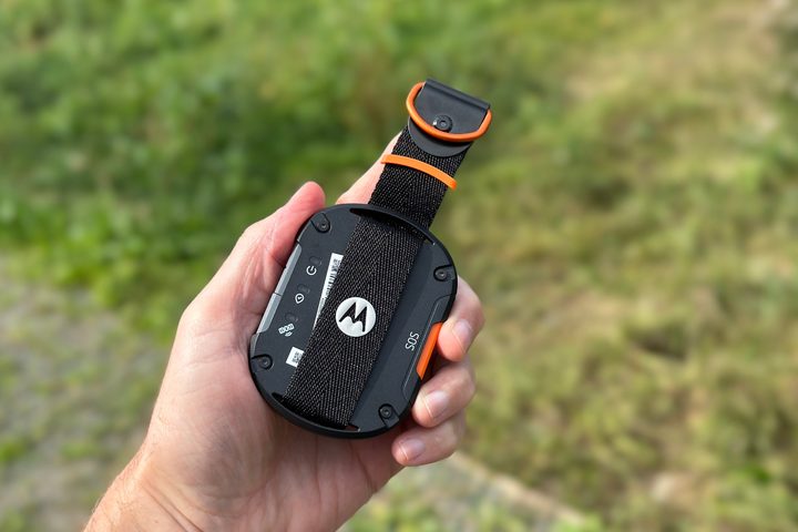 A person holding the Motorola Defy