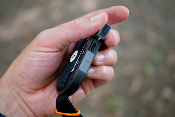 The USB charging port on the Motorola Defy.