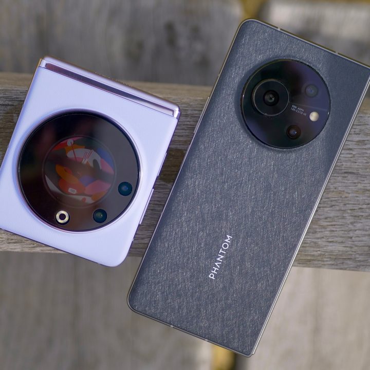 The folded Tecno Phantom V Fold and Tecno Phantom V Flip.