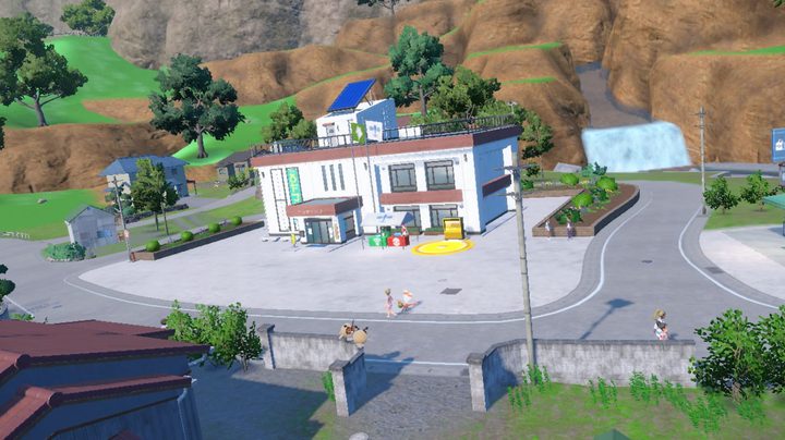The hub town in The Teal Mask appears.