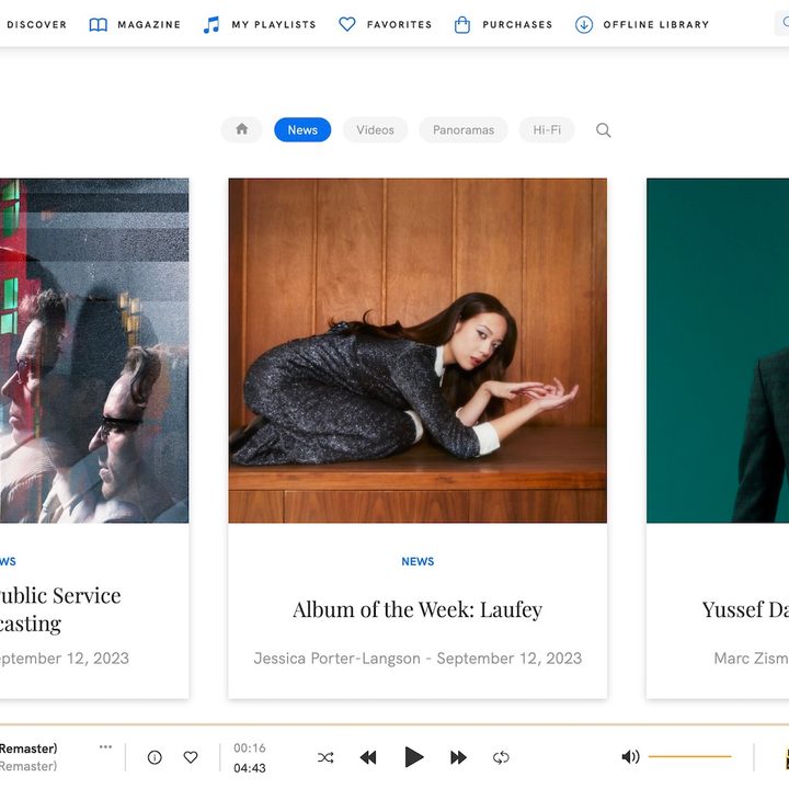 The Magazine Tab in the Qobuz desktop app.