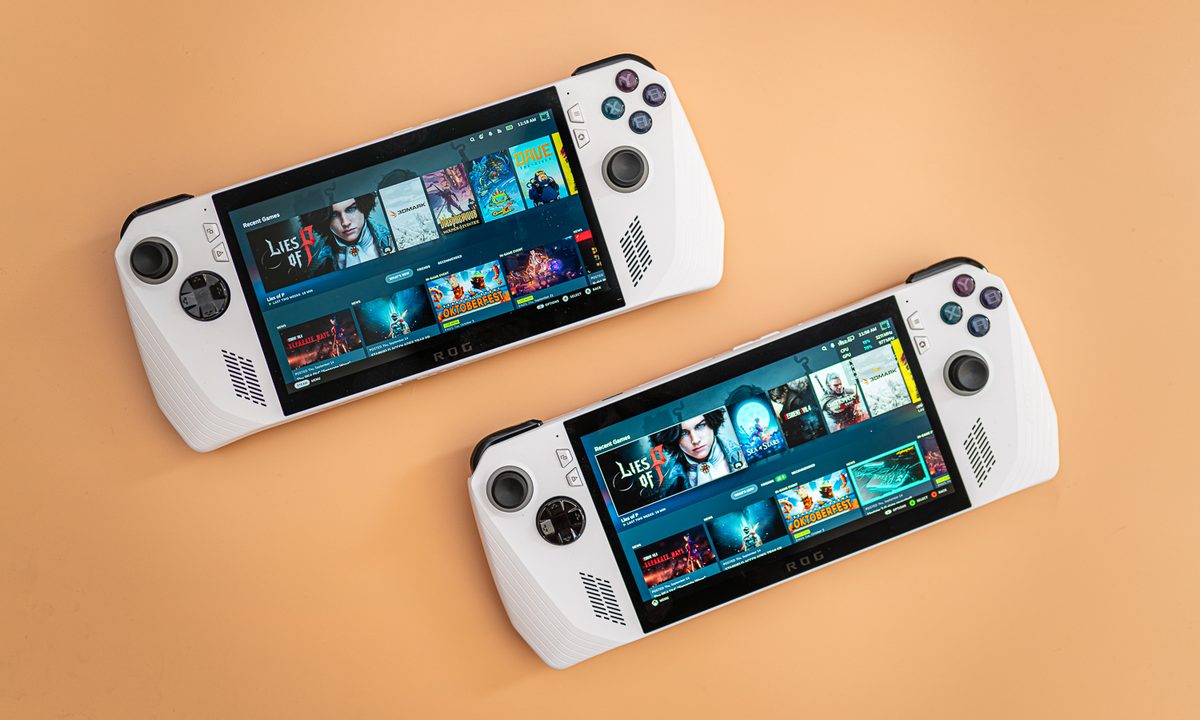 Asus ROG Ally handhelds side by side.