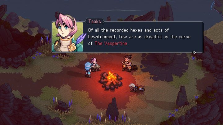 Teaks telling story around campfire