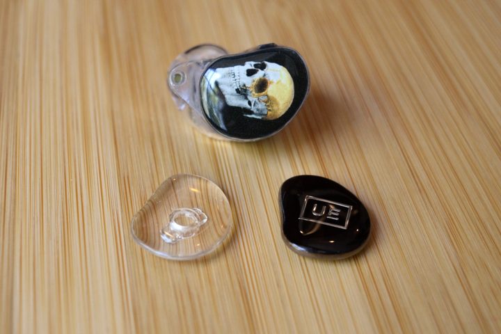 Ultimate Ears Premier wired IEMs with optional faceplates.